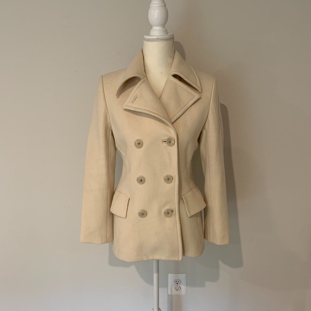Banana Republic Cream Pea Coat